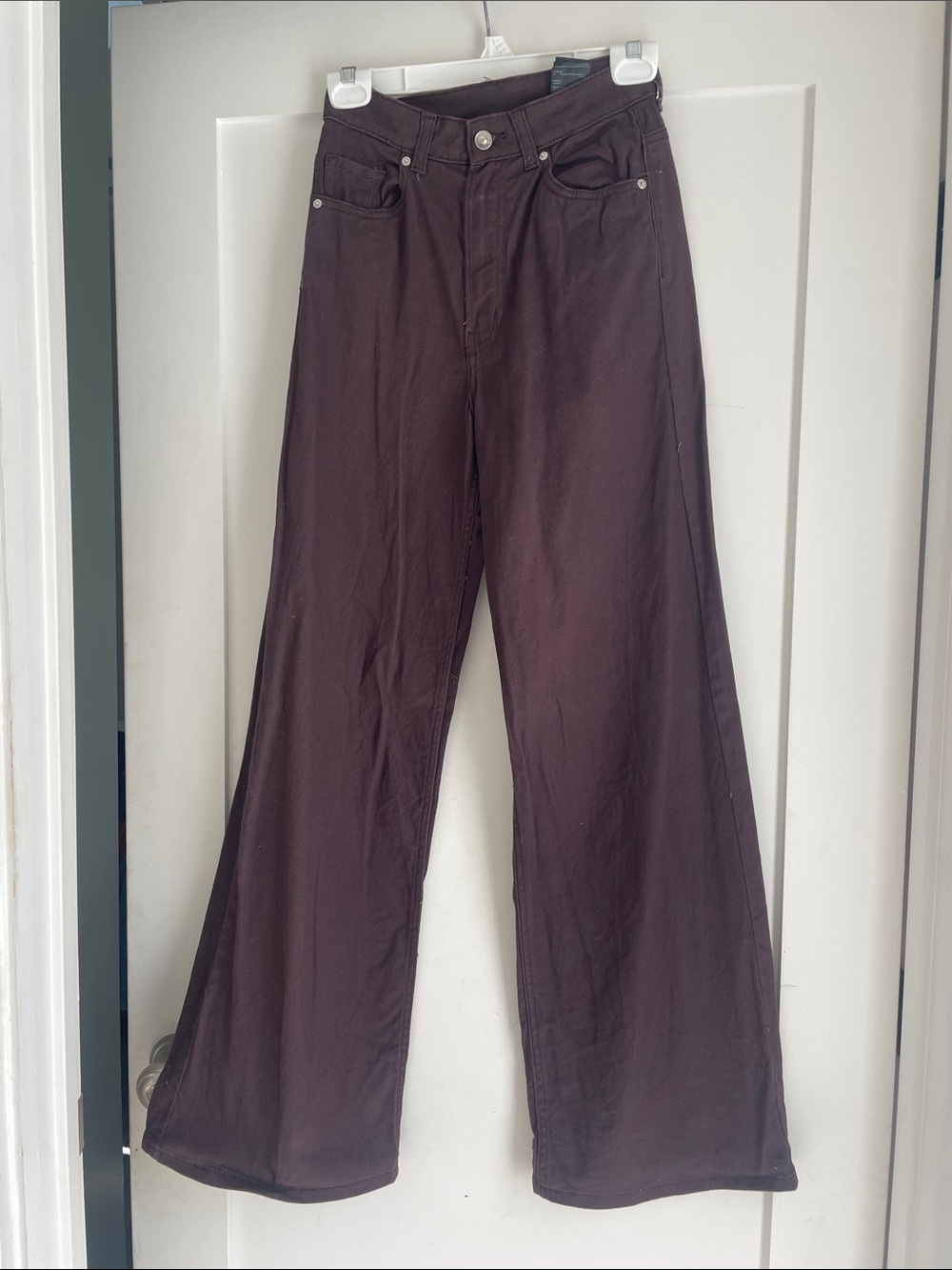 H&M Wide-Leg Women's Jeans in Dark Brown